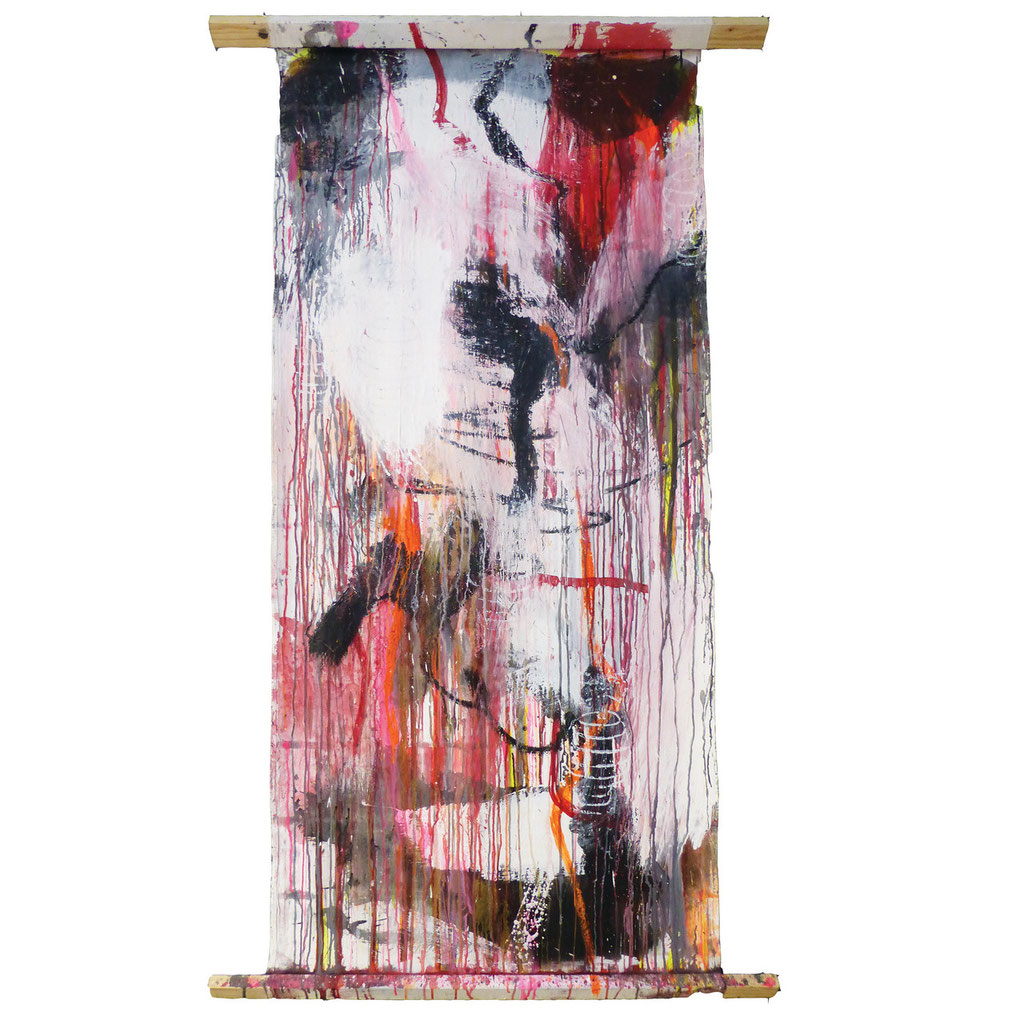 SCHLAF-GUT  Mischtechnik auf Kissenbezug  175x101 cm  2014