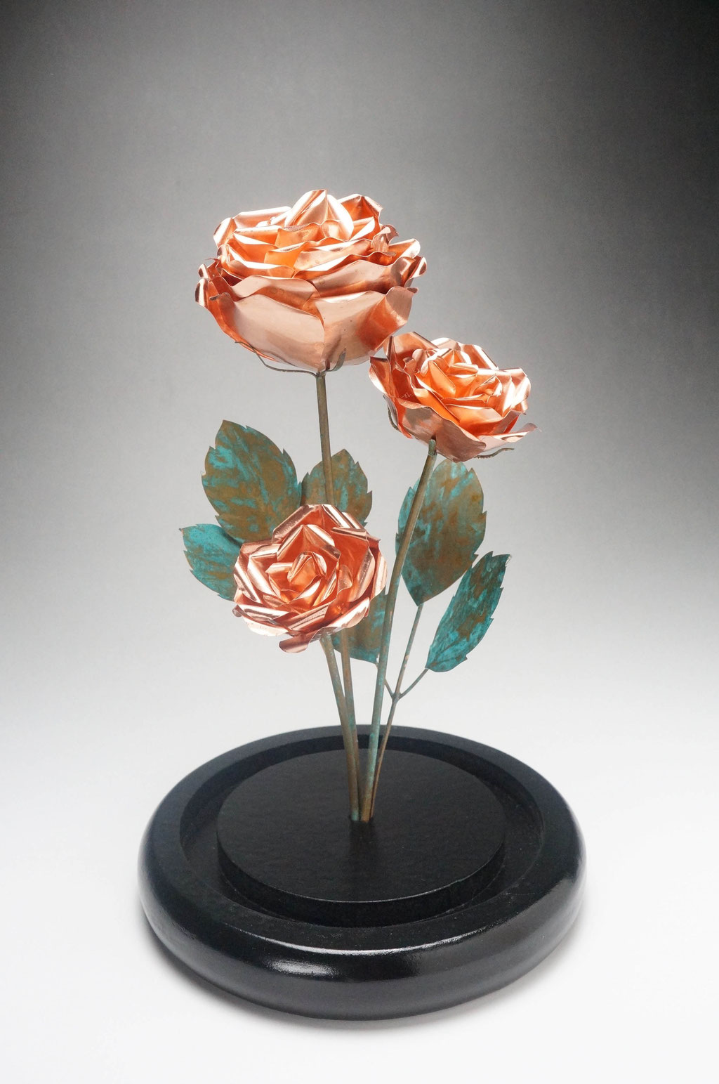 薔薇（2016年）W155×D155×H236　銅・木