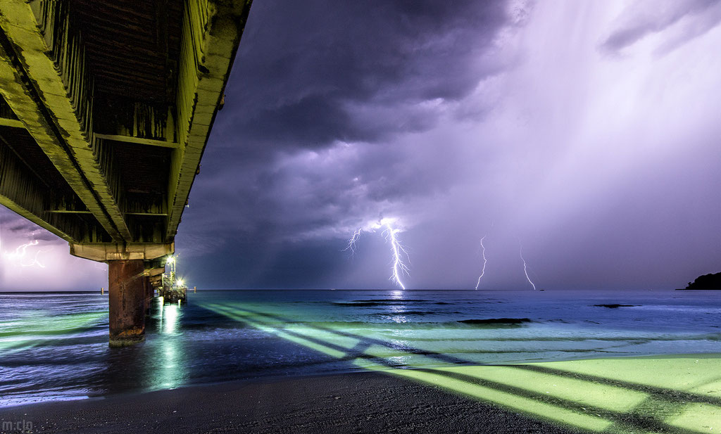 Gewitter an der Seebrücke Göhren