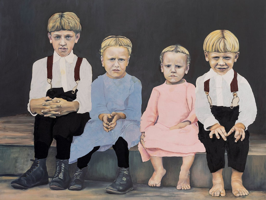 Nicht lachen! | 2018 | 110 x 145 cm | Öl/Textil auf Leinwand (verkauft)