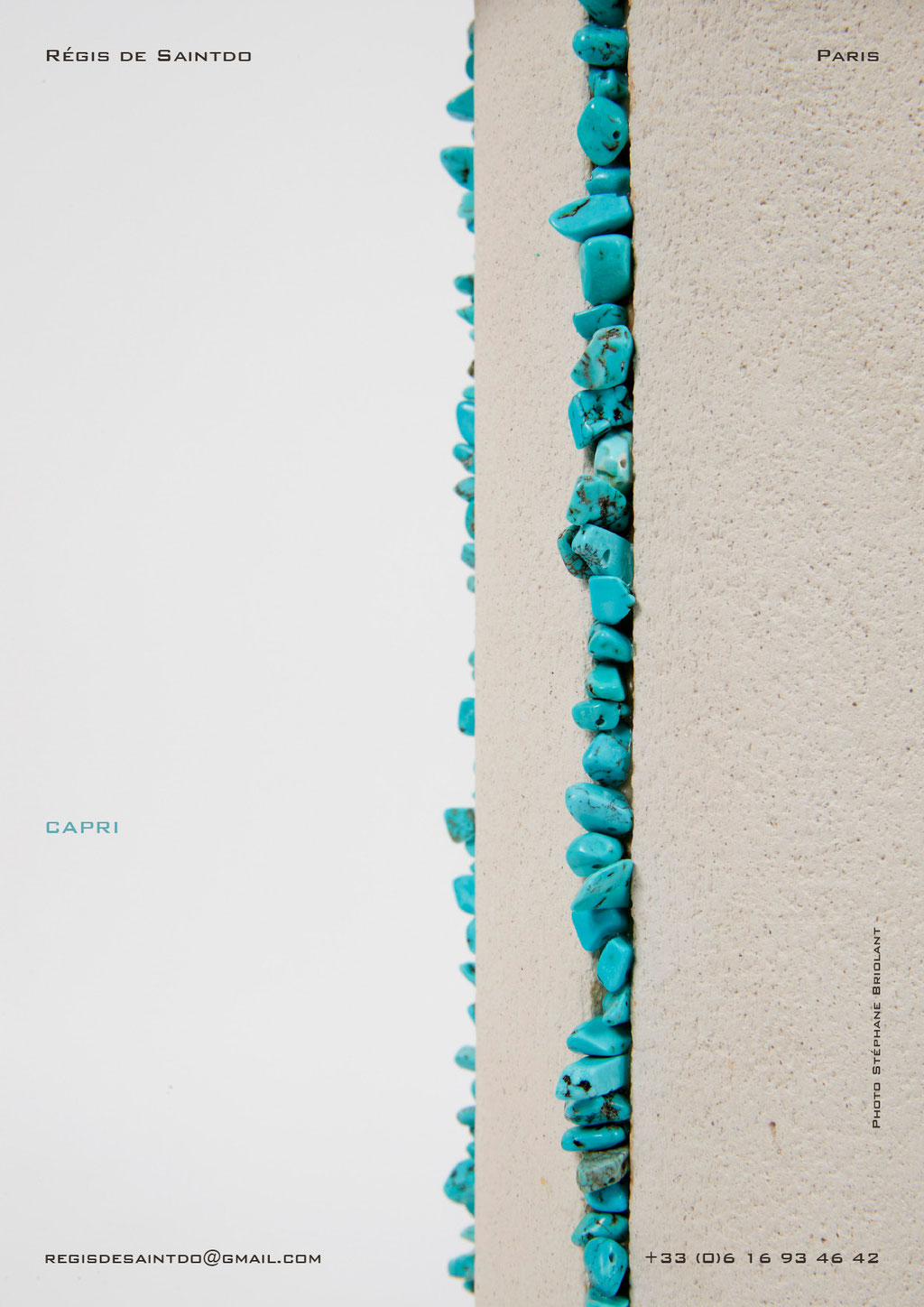 Lamp-Capri-white-rough-turquoises-handmade-unique-detail @Régis de Saintdo