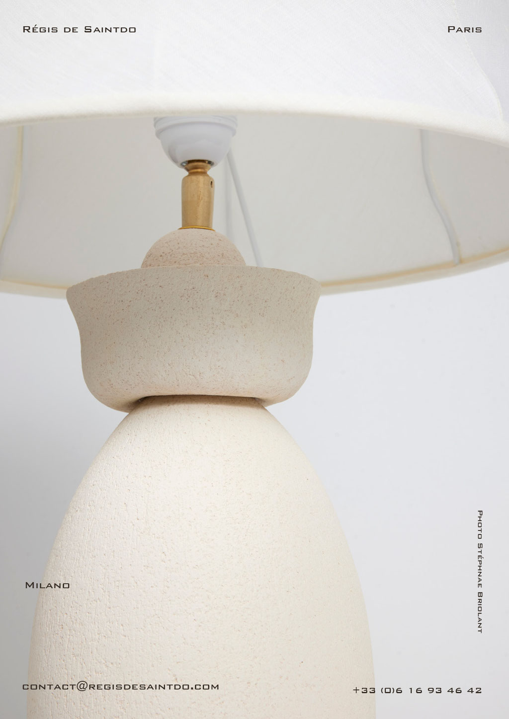 Lamp Milano -white textured ceramic-handmade @Régis de Saintdo