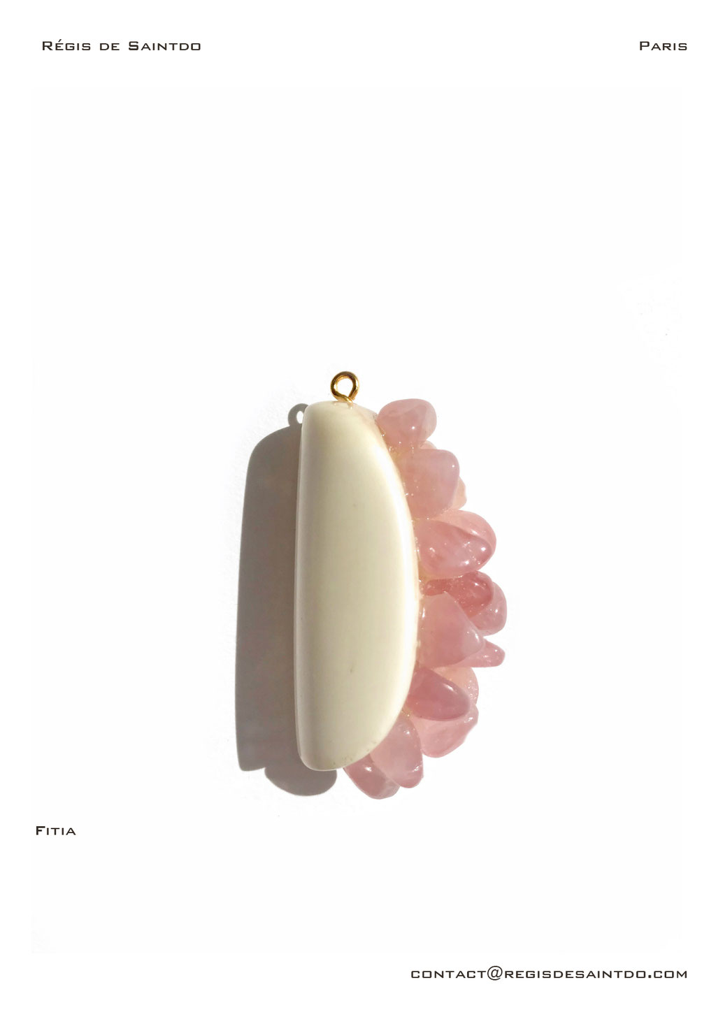 ©Régis de Saintdo-pendant-bone-rose quartz-hand made