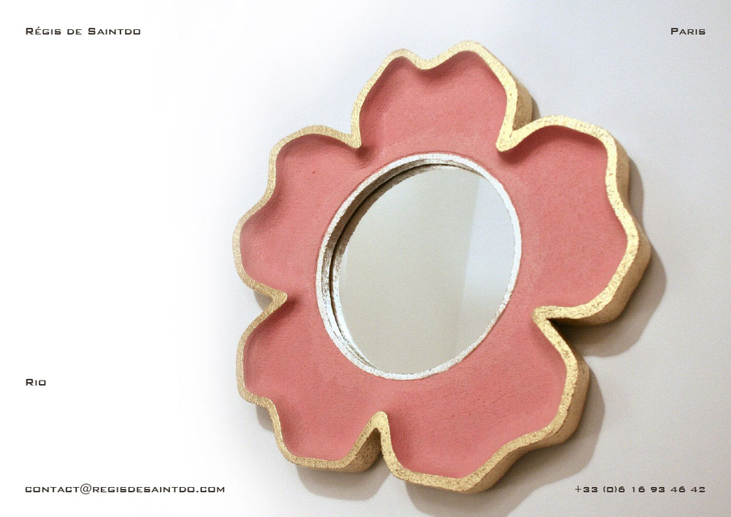 Mirror Rio Ceramic-hand made- gold & silver leaf @Régis de Saintdo