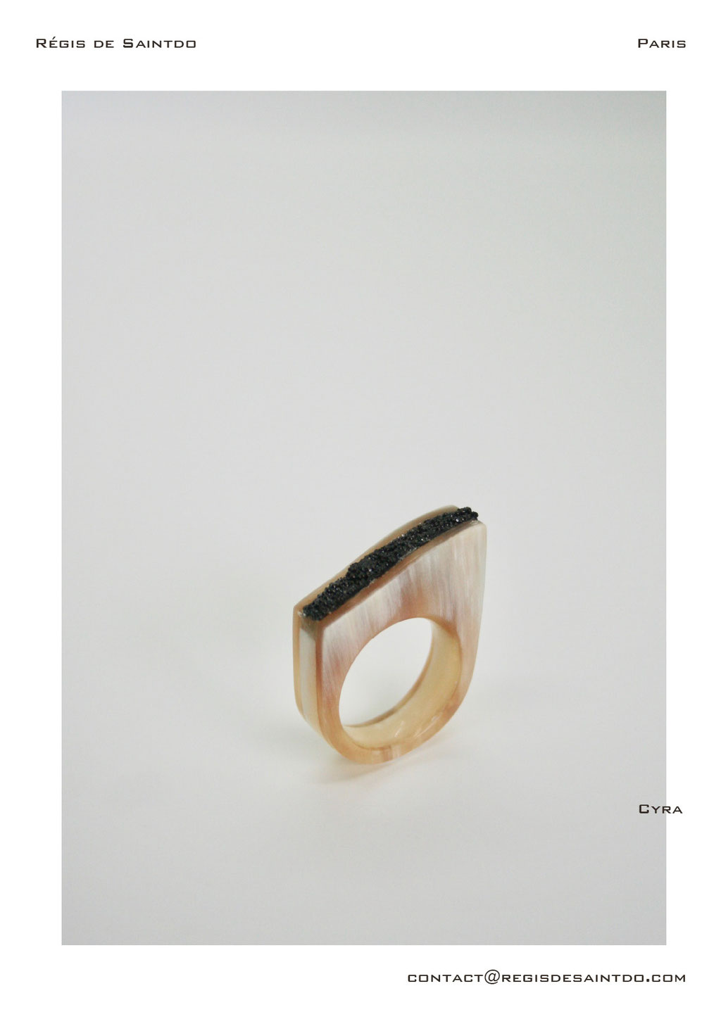 ©Régis de Saintdo-ring-bone-horn-tinted glass-hand made