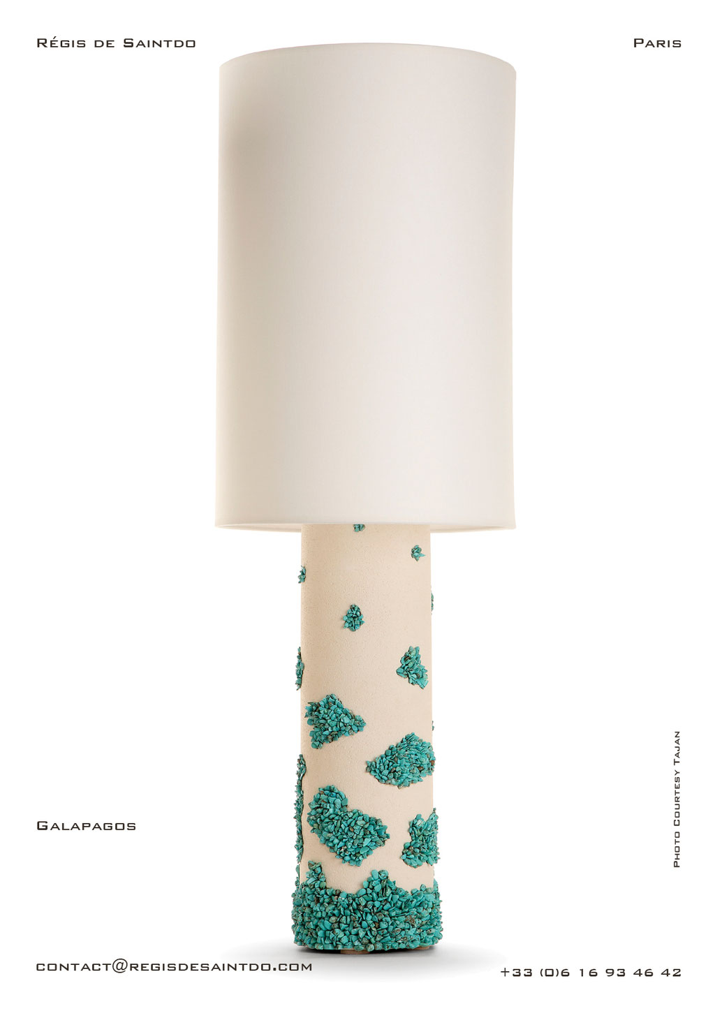 Lampe Galapagos en céramique, howlite turquoises- faites main @Régis de Saintdo