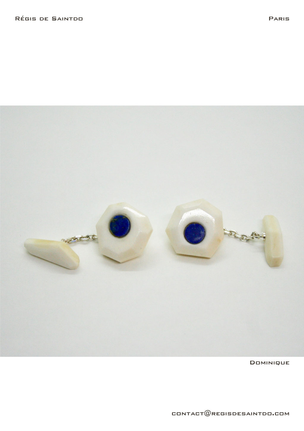 ©Régis de Saintdo-cufflinks-bone-lapis lazuli-hand made