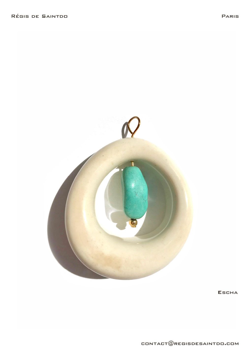 ©Régis de Saintdo-pendant-bone-turquoise-hand made