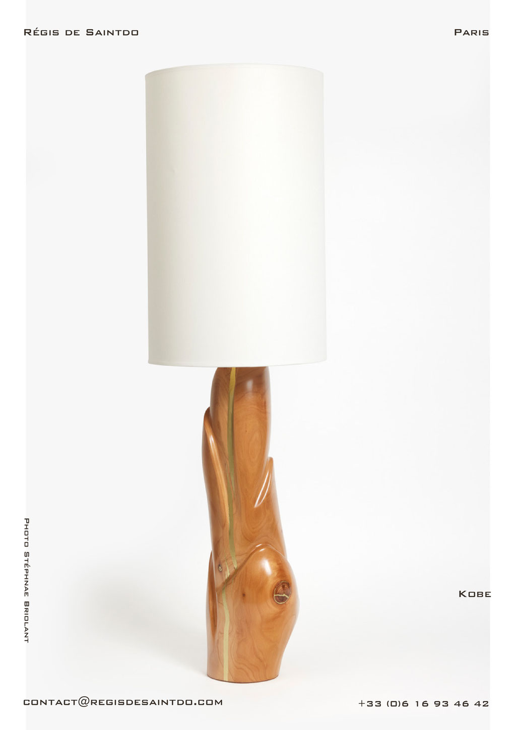 Lamp Kobe-Cherry wood -handmade @Régis de Saintdo
