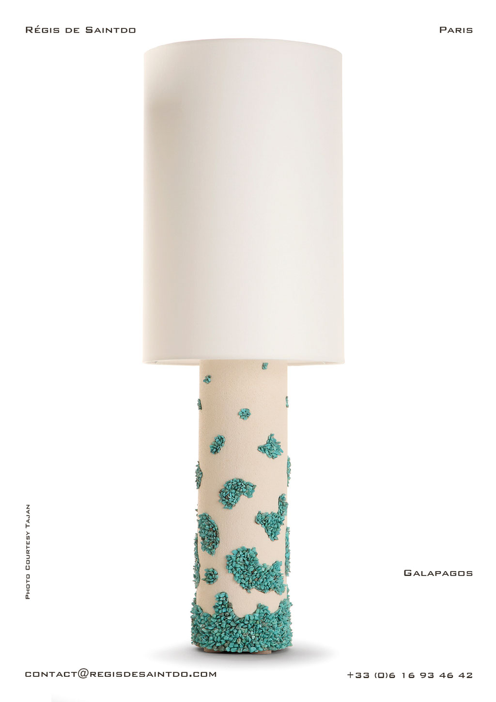 Lamp Galapagos ceramic, turquoises howlites- hand made @Régis de Saintdo