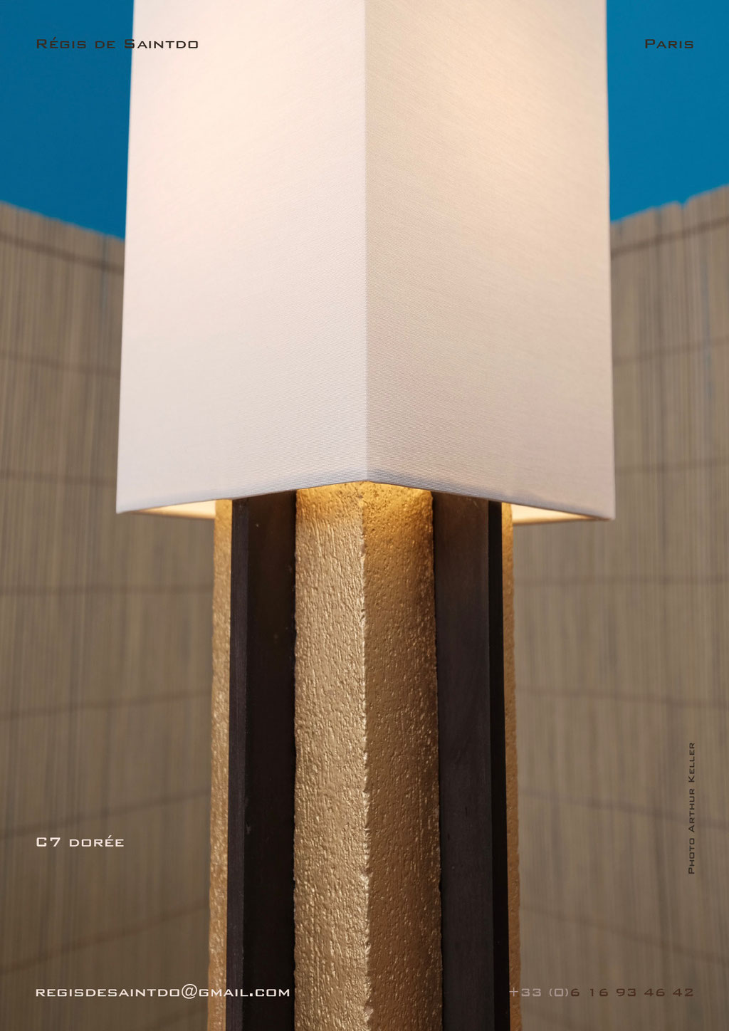 Lampe-C7-céramique-or-brute-brune-polie-faite-main-unique @Régis de Saintdo