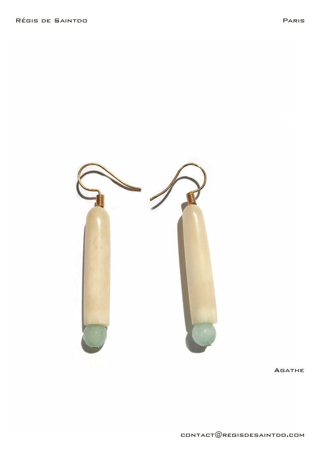 ©Régis de Saintdo-earings-bone-agate-hand made