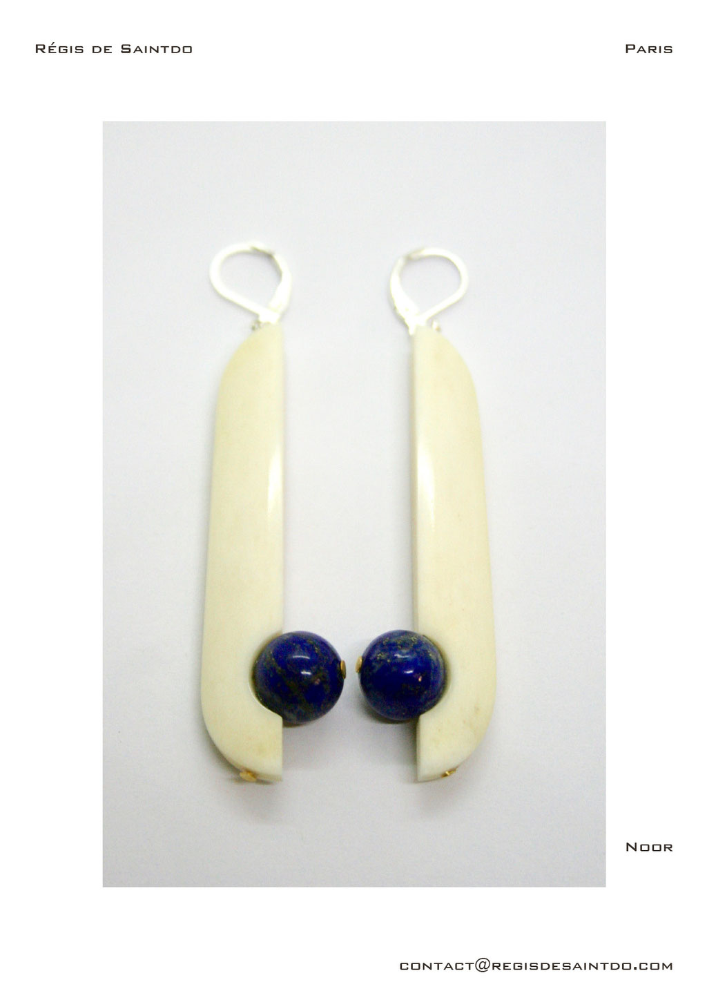 ©Régis de Saintdo-boucles d'oreilles-os-lapis lazuli-fait main