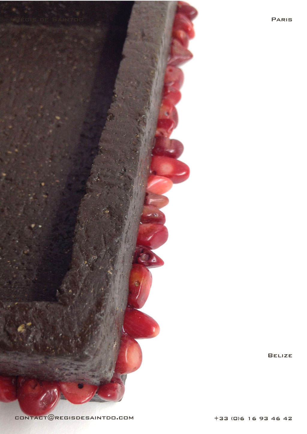 ©Régis de Saintdo-Vide-poche-Belize-céramique-brune-brute-howlite rouge-fait-main