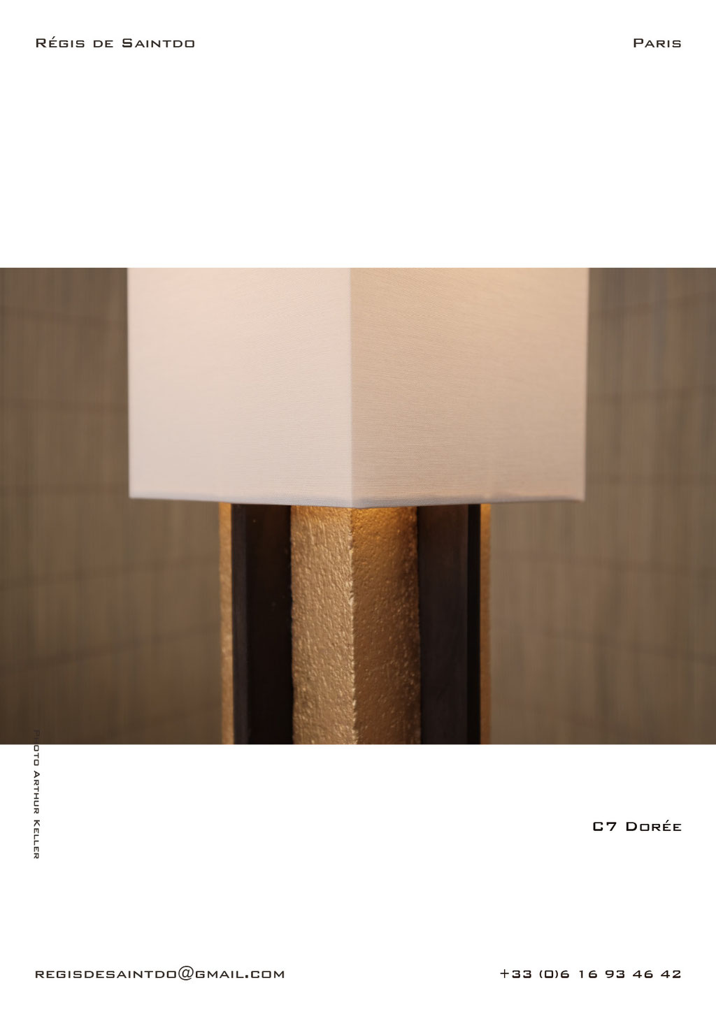 Lampe-C7-céramique-or-brute-brune-polie-faite-main-unique-détail @Régis de Saintdo