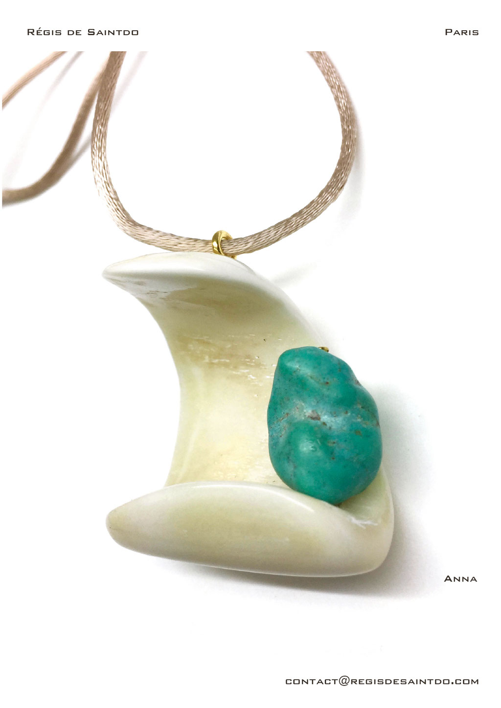 ©Régis de Saintdo-pendant-bone-turquoise-hand made