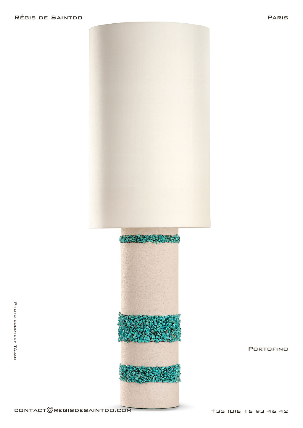 Large Lamp Ibiza ceramic turquoise howlites -hand made @Régis de Saintdo