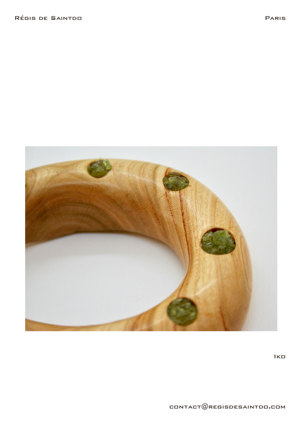 ©Régis de Saintdo-bracelet-cherry wood- Péridot-hand made