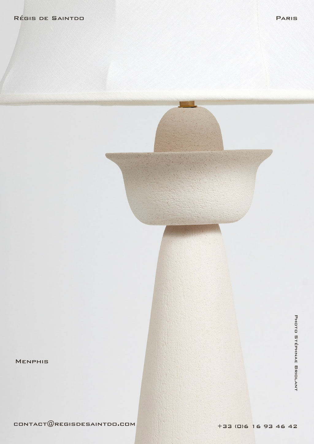Lamp Memphis -white textured ceramic-handmade @Régis de Saintdo