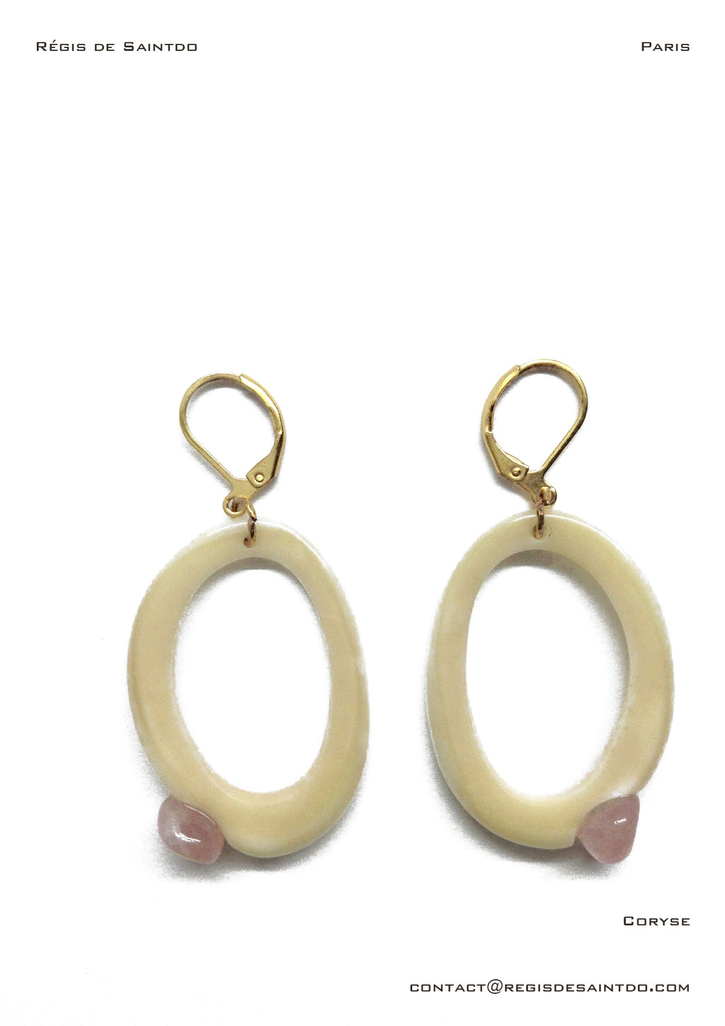 ©Régis de Saintdo-earrings-rose quartz-hand made