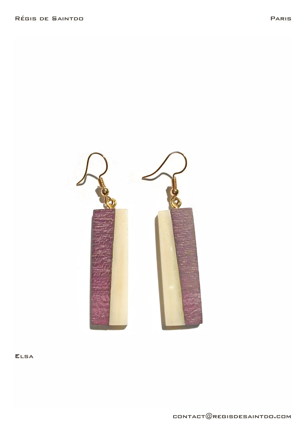 ©Régis de Saintdo-earings-bone-amaranthe wood-hand made