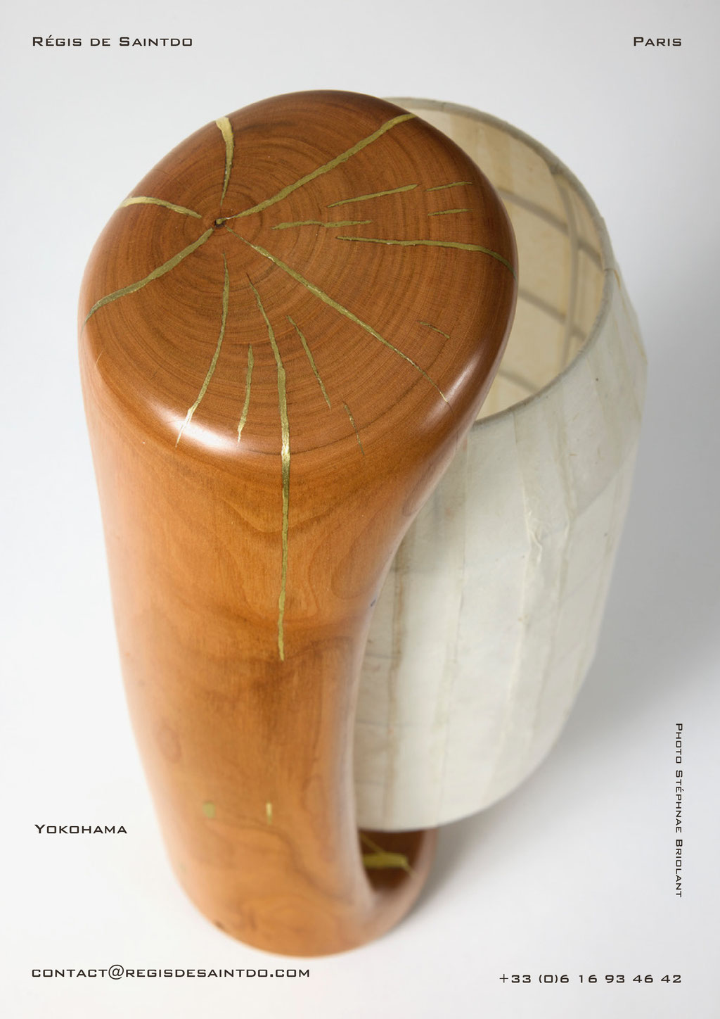Lamp Yokohama-Cherry wood -handmade @Régis de Saintdo