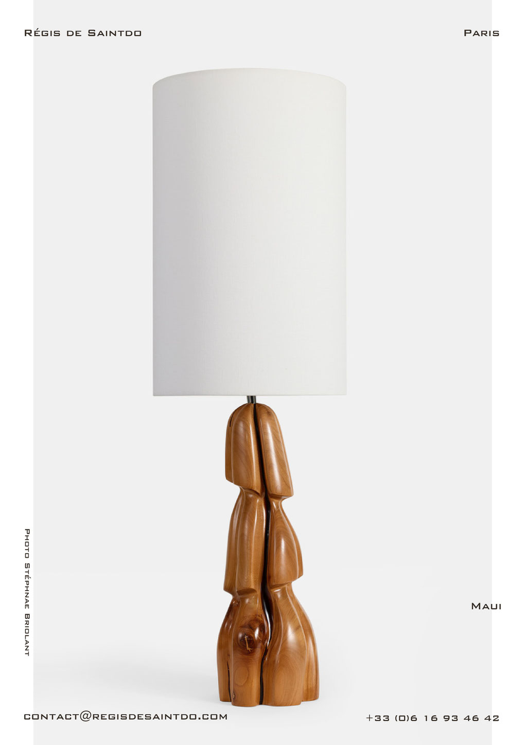 Lamp Maui-Cherry wood - Resin -handmade @Régis de Saintdo