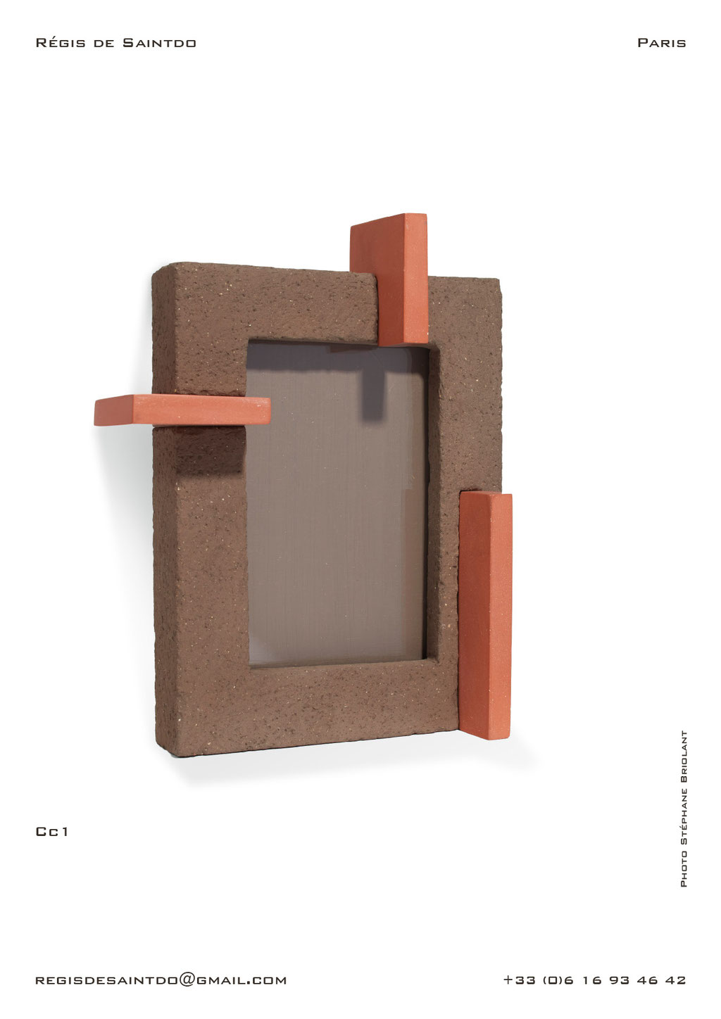 ©Régis de Saintdo-Picture-Frame-Ceramic-brown-rough-red-polished-handmade-unique