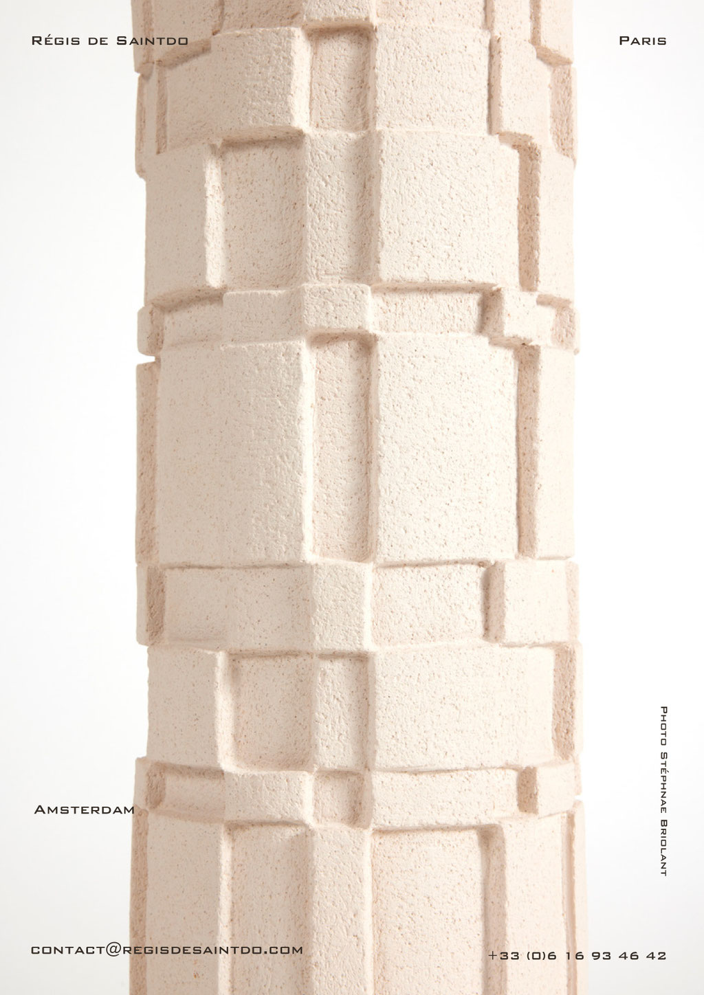 Lampe Amsterdam-céramique blanche chamotte-fait main @Régis de Saintdo