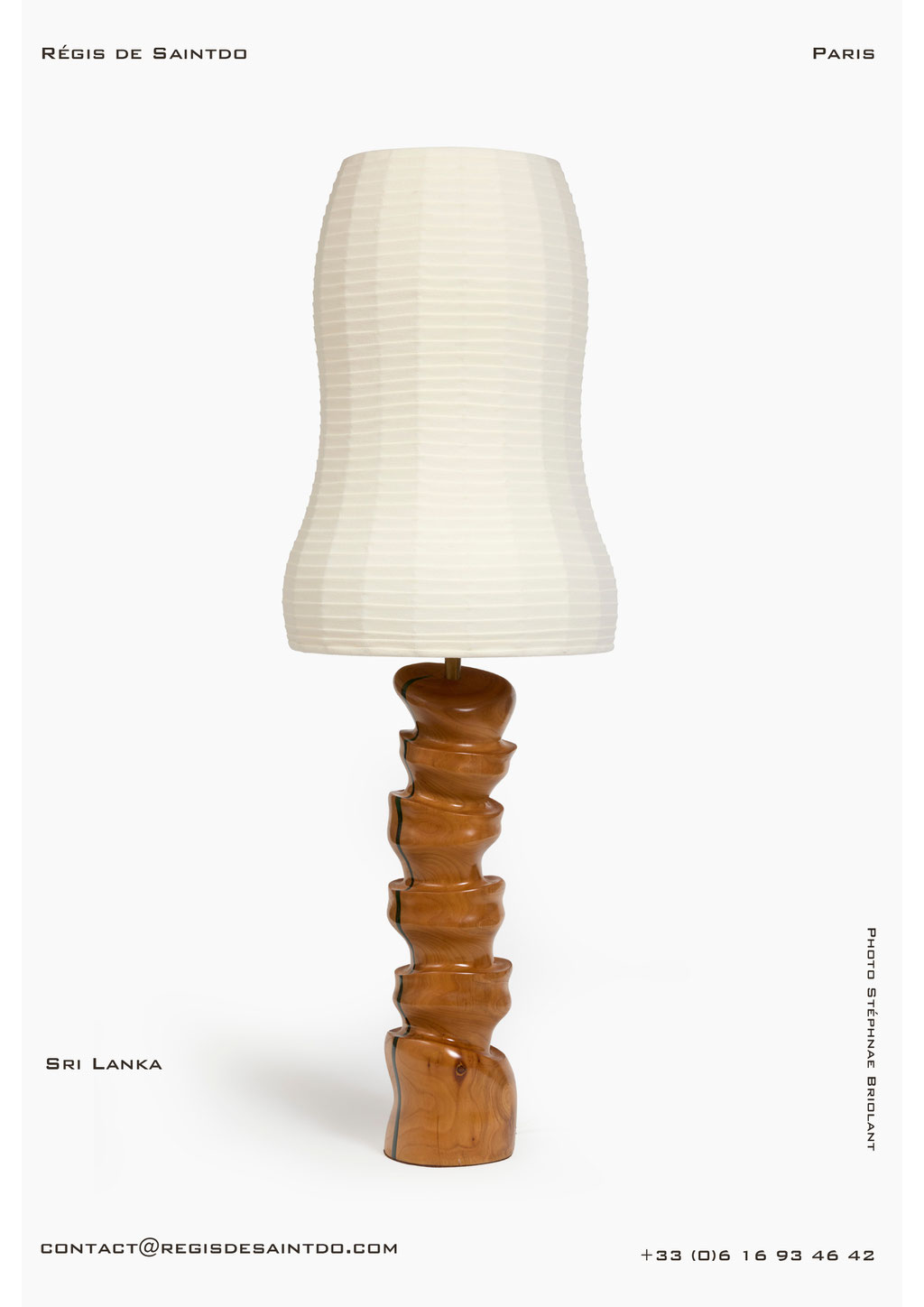 Lamp Sri Lanka-Cherry wood -handmade @Régis de Saintdo