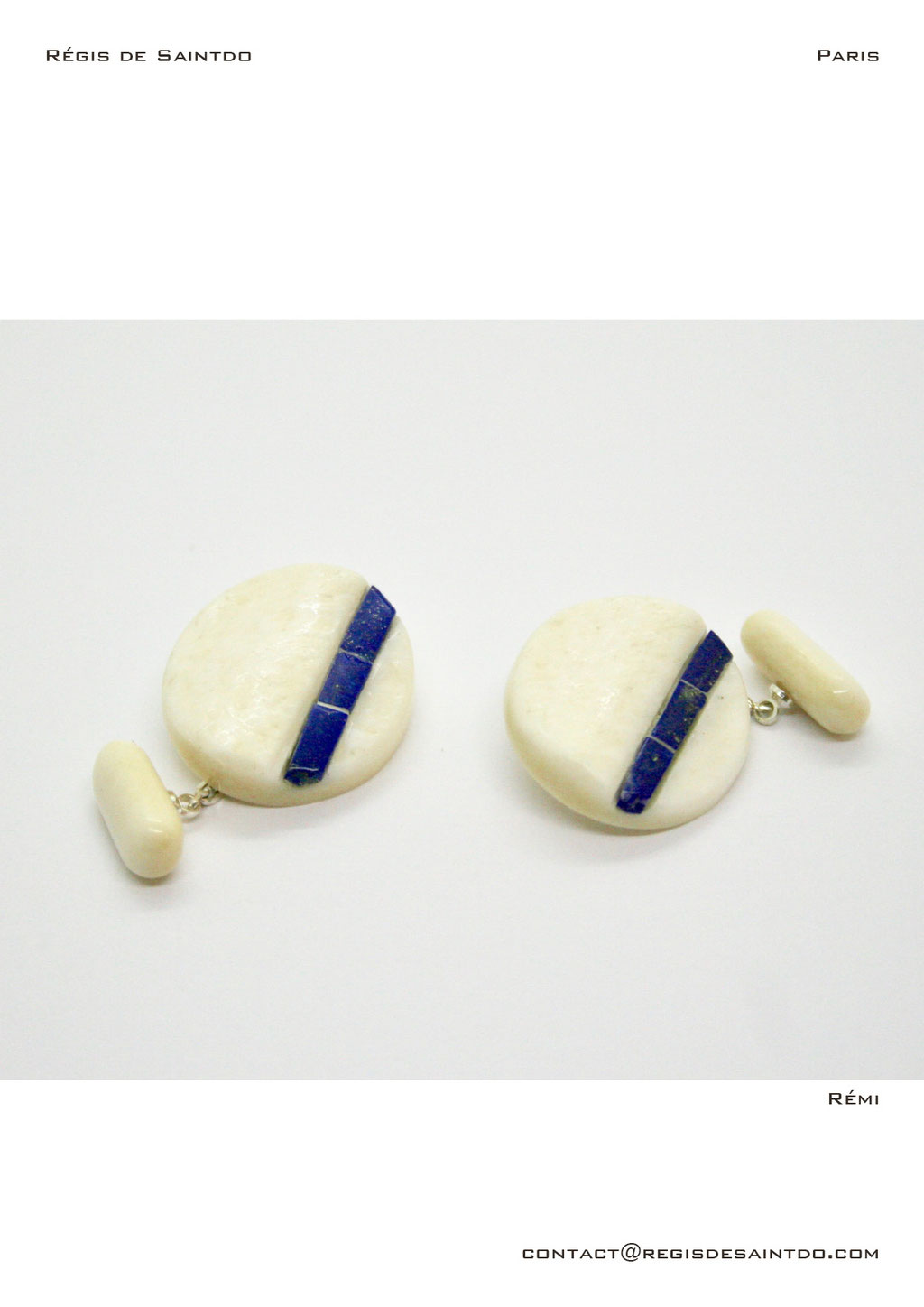 ©Régis de Saintdo-cufflinks-bone-lapis lazuli-hand made