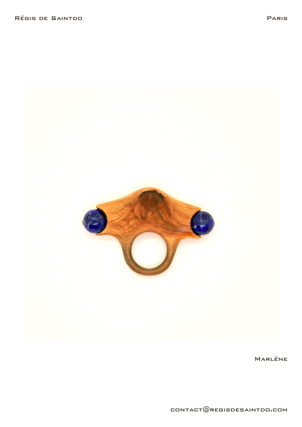 ©Régis de Saintdo-ring-cherry tree-lapis lazuli-hand made