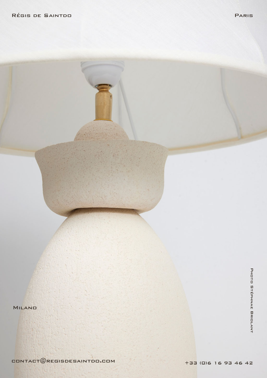 Lampe Milano-céramique blanche-fait main @Régis de Saintdo