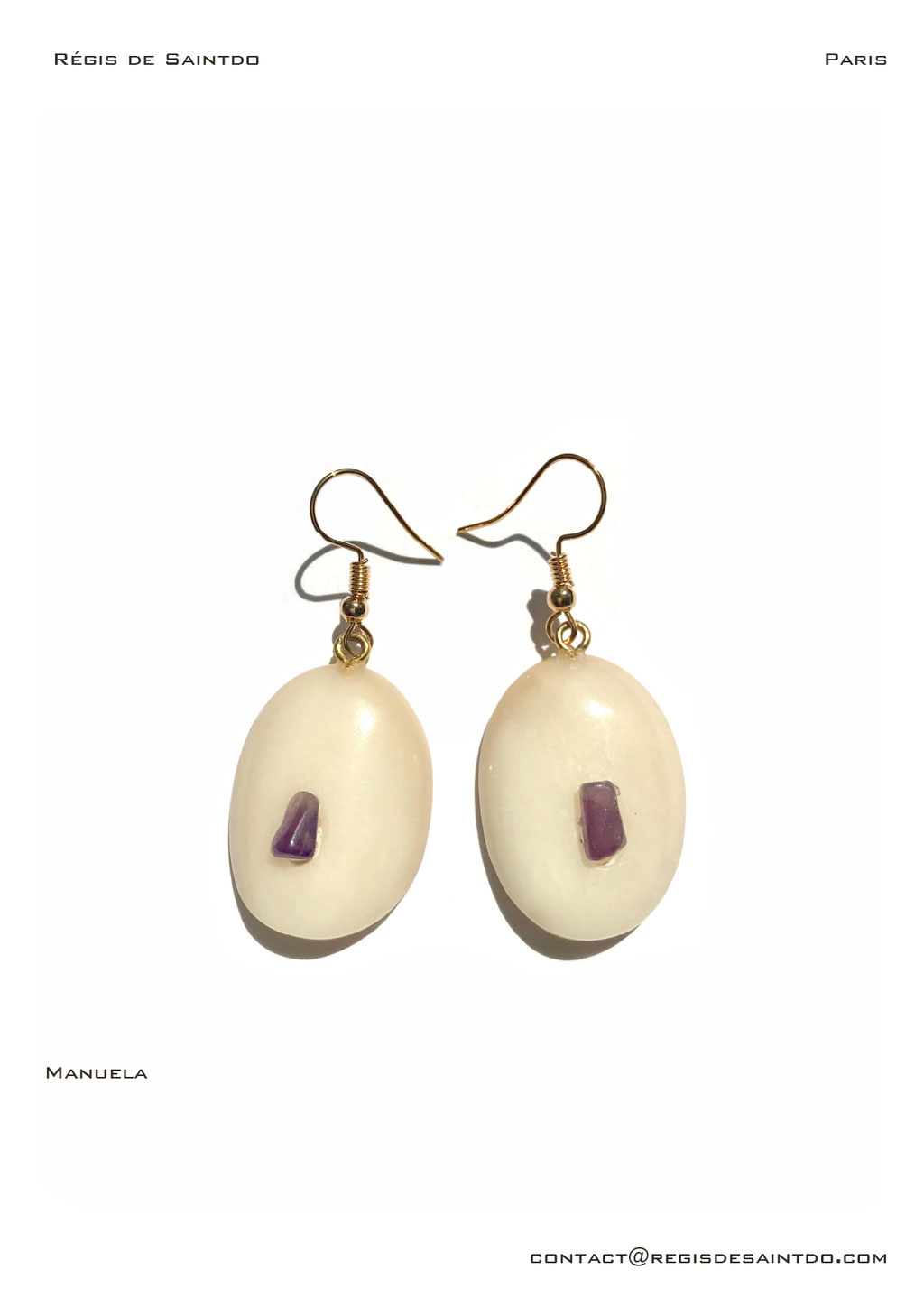 ©Régis de Saintdo-earings-bone-amethyst-hand made