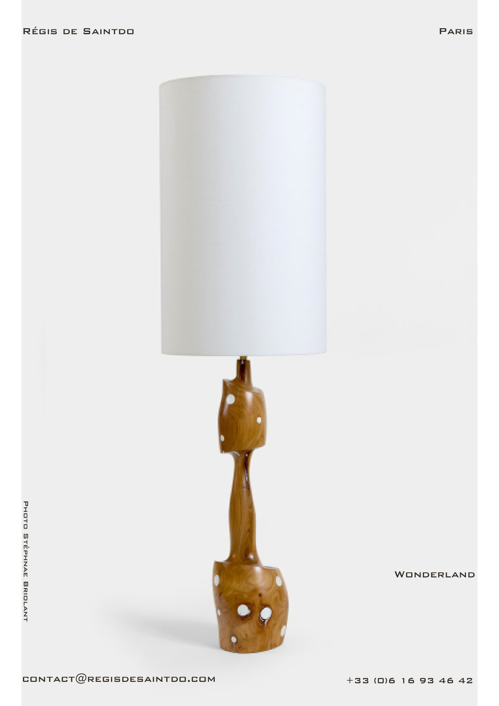 Lamp Wonderland-Cherry wood - Resin -handmade @Régis de Saintdo