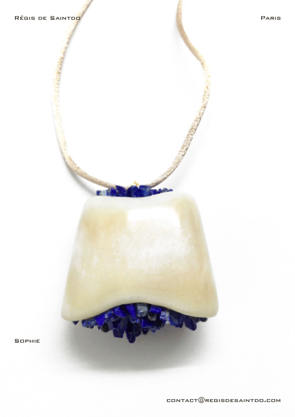 ©Régis de Saintdo-pendant-bone-lapis lazuli-hand made