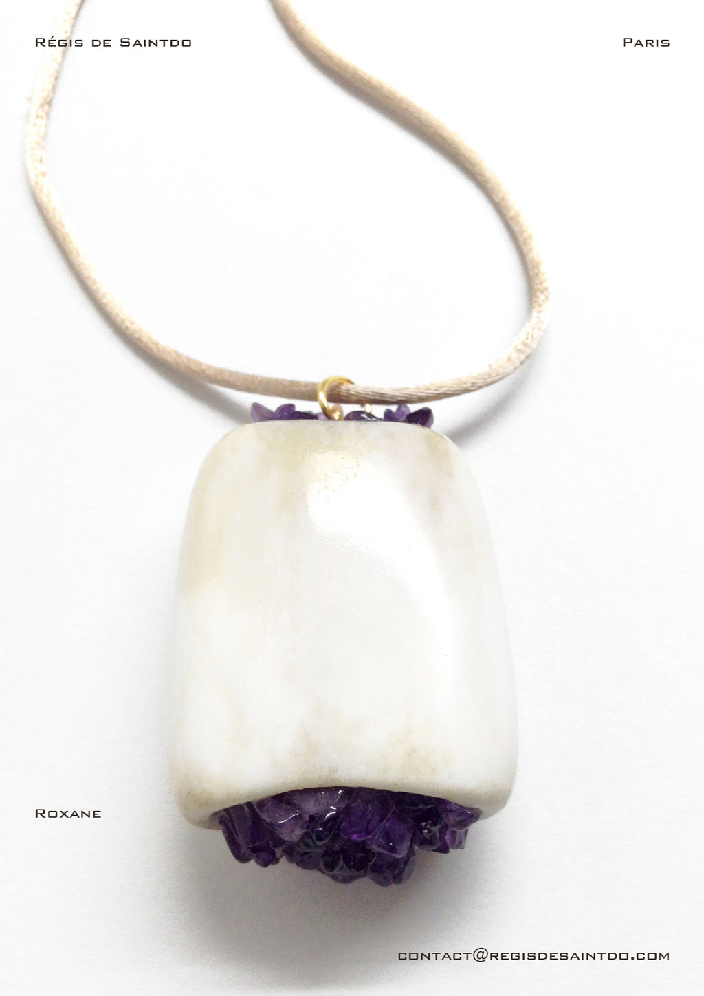 ©Régis de Saintdo-pendant-bone-amethyst-hand made