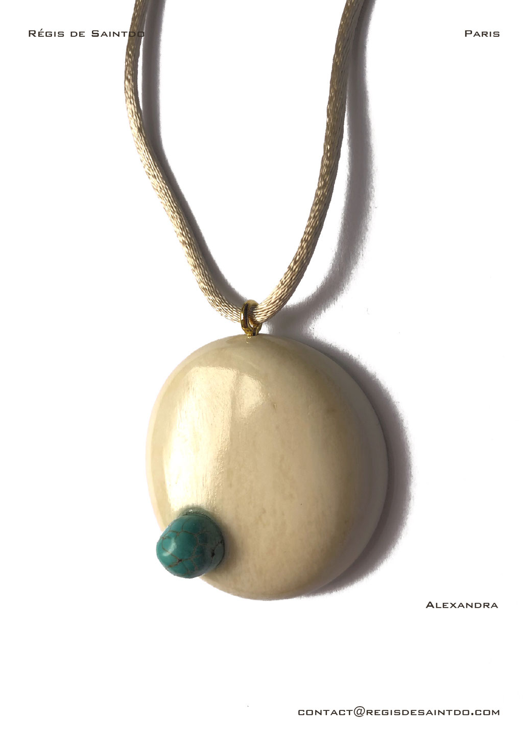 ©Régis de Saintdo-pendant-bone-turquoise-hand made