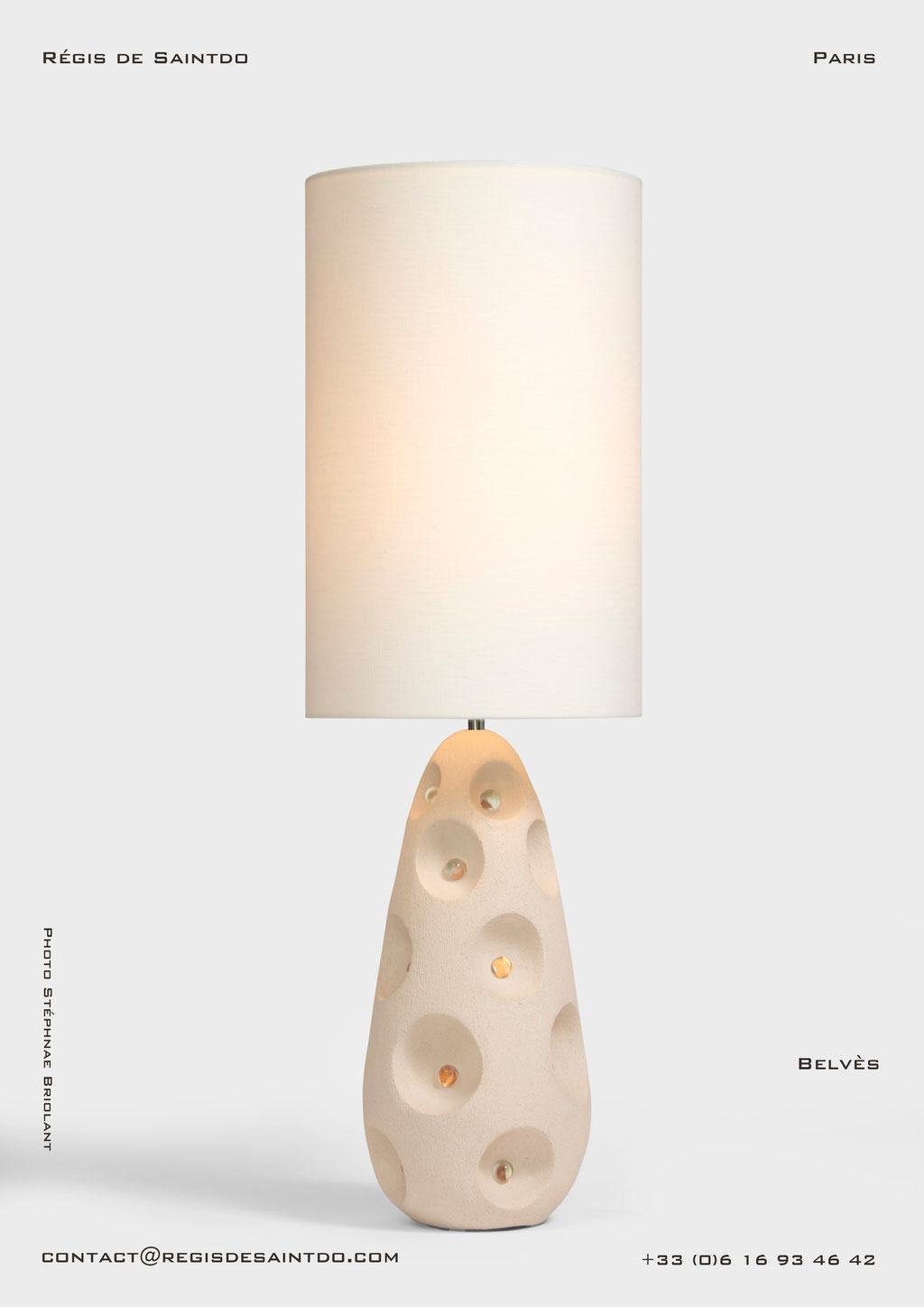 Lamp Belvès-ceramic-glass pearls -handmade @Régis de Saintdo