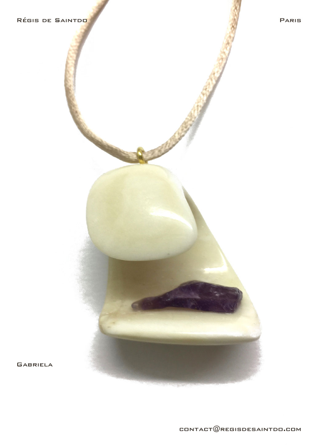 ©Régis de Saintdo-pendant-bone-amethyst-hand made