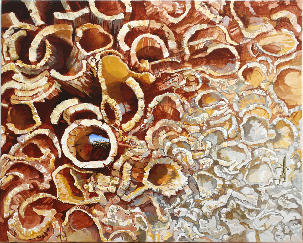 Cortica com gafanhotos - oleo na tela - 80 x 60 cm