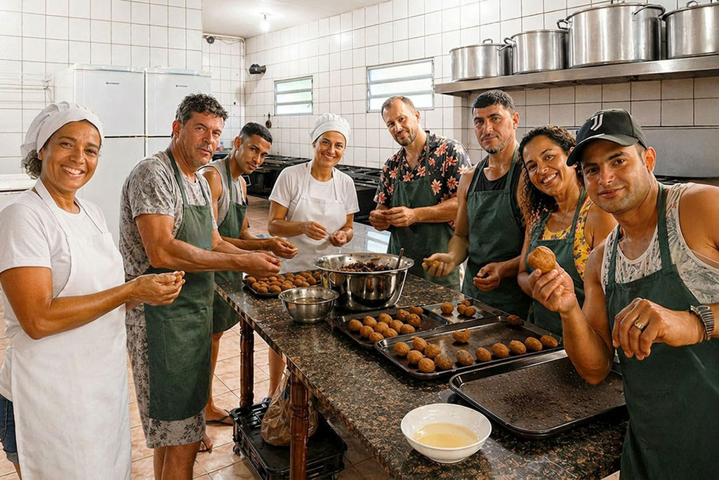 Freiwilligenarbeit Brasilien – Kuechenarbeiten mit brasilianischen Koechinnen