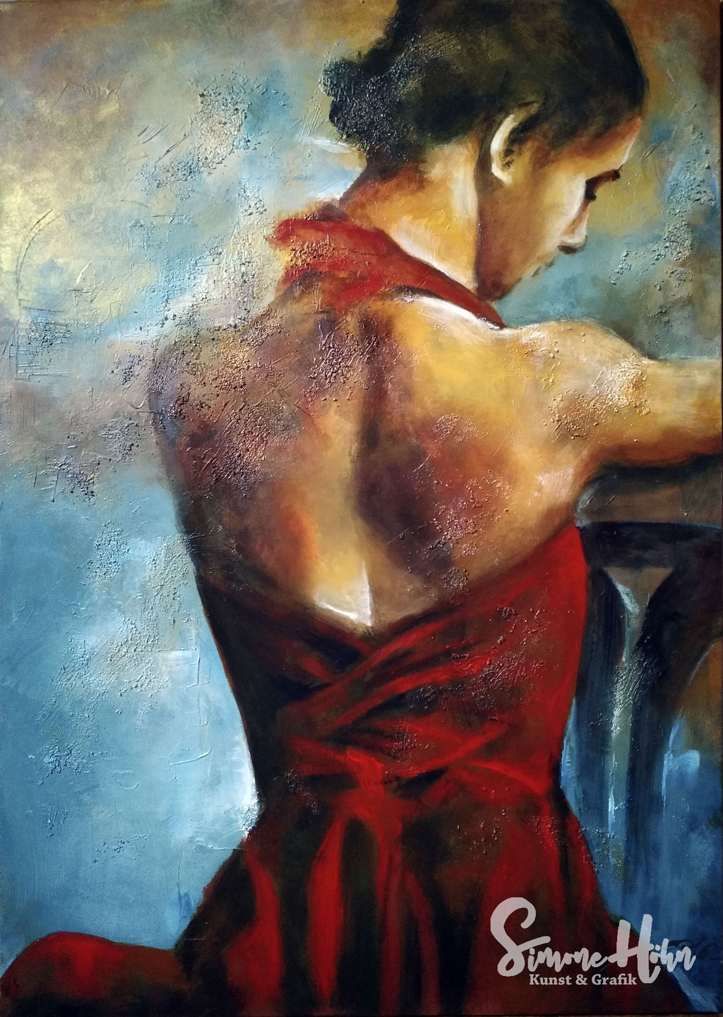 Frau in rot | Acryl auf Leinwand | 100 x 70 x 4,5 cm | verkauft