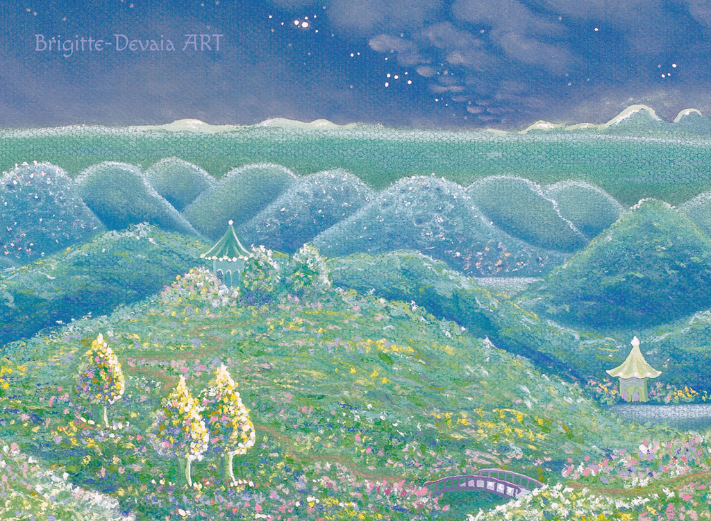 Brigitte-Devaia ART - Sternenwelt Neptun - Ausschnitt Hügel