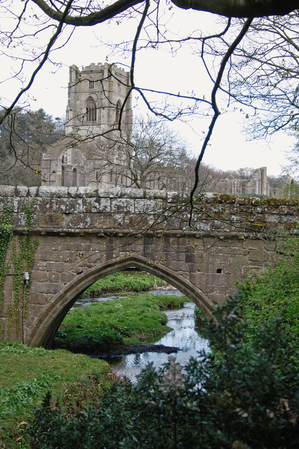 Die Ruinen der Fountains Abbey - Fluß und Brücke - Zebraspider DIY Anti-Fashion Blog