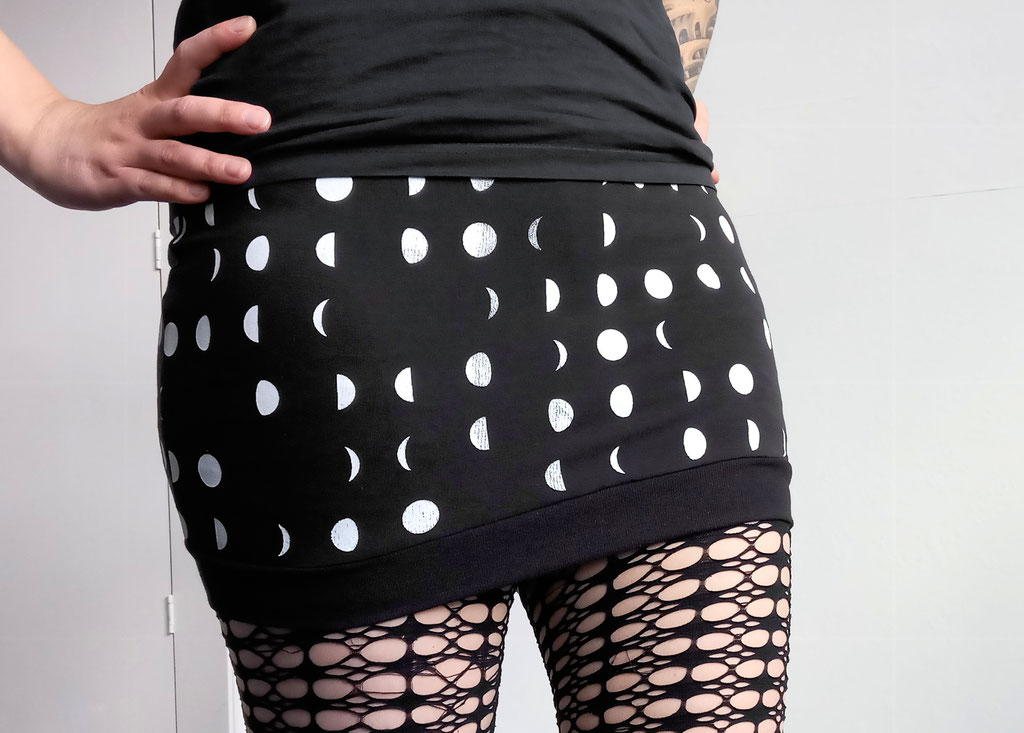 Moon Phases collection out now! - organic cotton tube skirt witchy goth - Zebraspider Eco Anti-Fashion