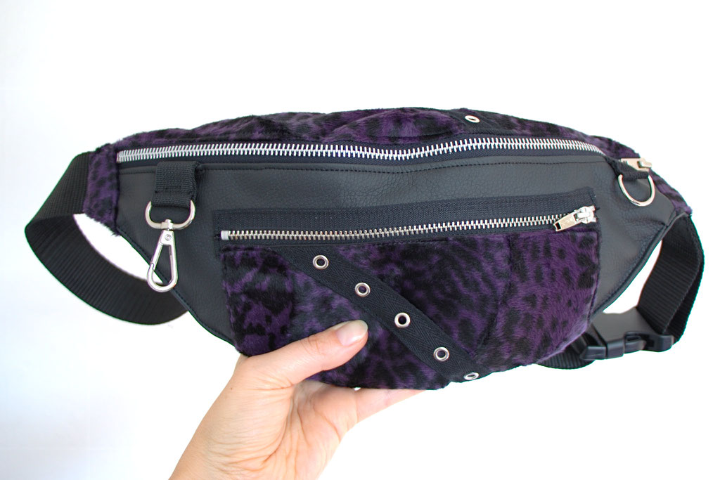 New leg warmers and a belt bag - purple leopard sold - Zebraspider Eco Anti-Fashion