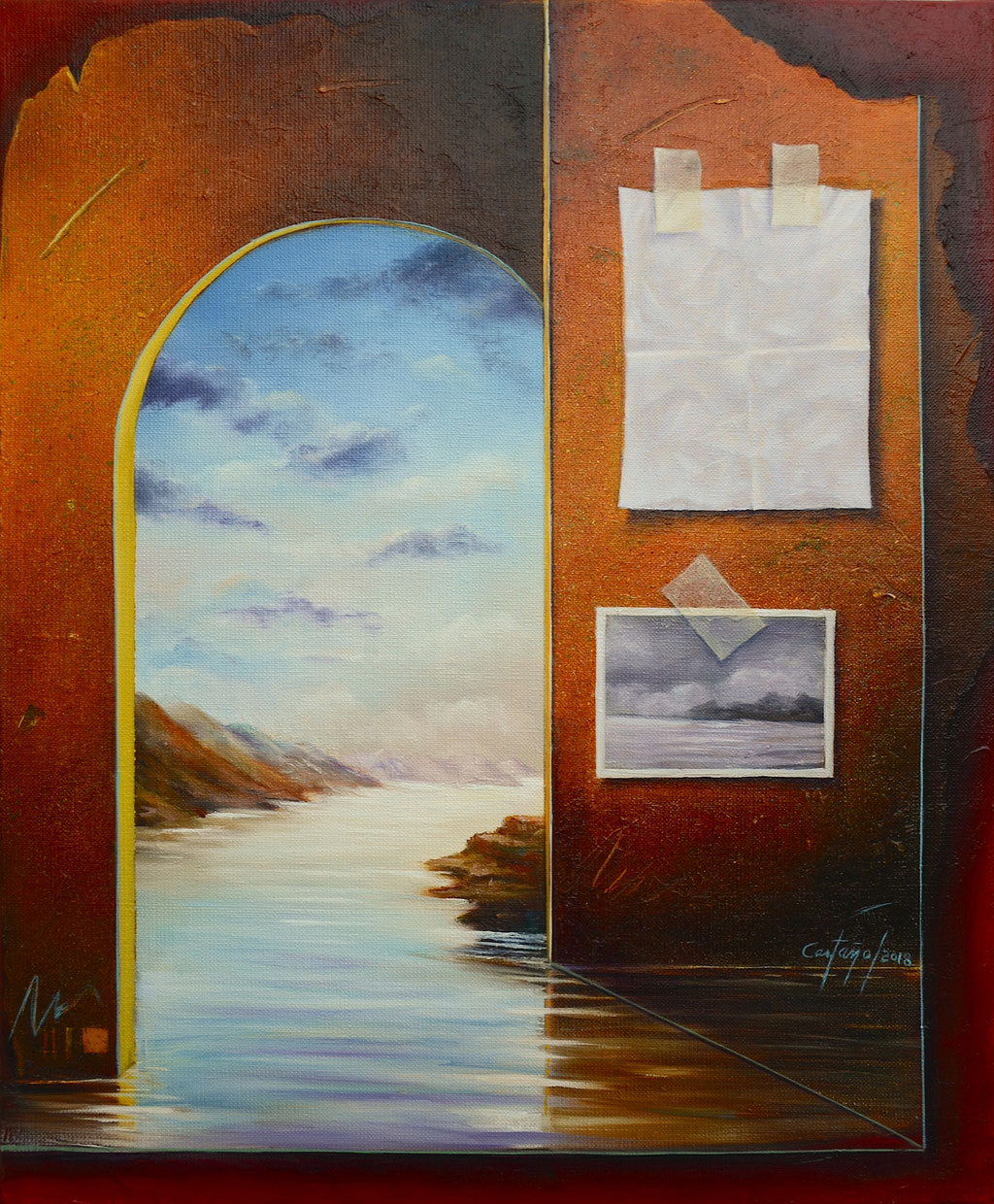 _Vers la source_Huile_toile.46x38cm.Année2018.Prix-760€