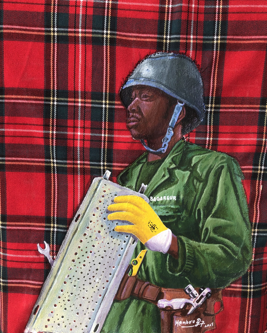 Denzu “le bagarreur” _Acrylique sur tartan _35X30cm _2025 407€