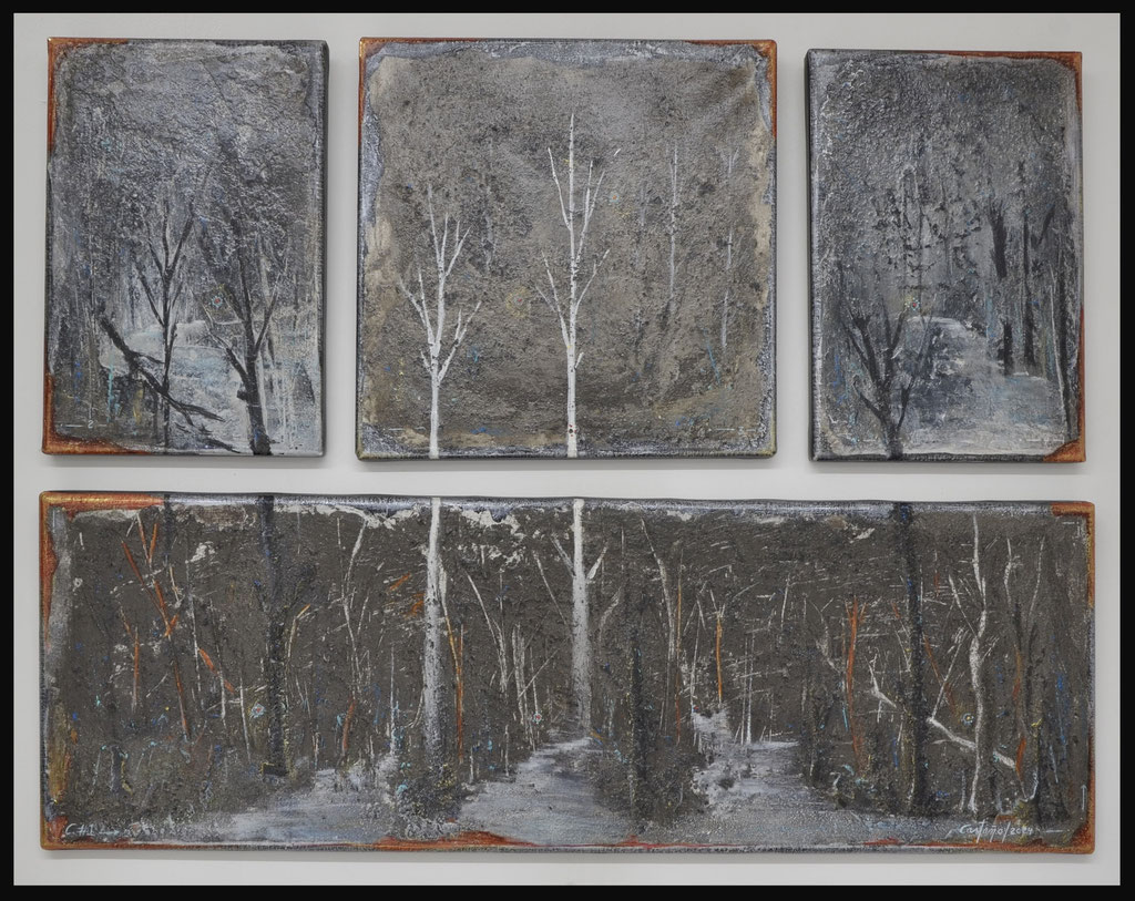 _Forêt Noire_ (Quadriptique)Mixte_toile.75x55cm.Année2024.Prix-1800€